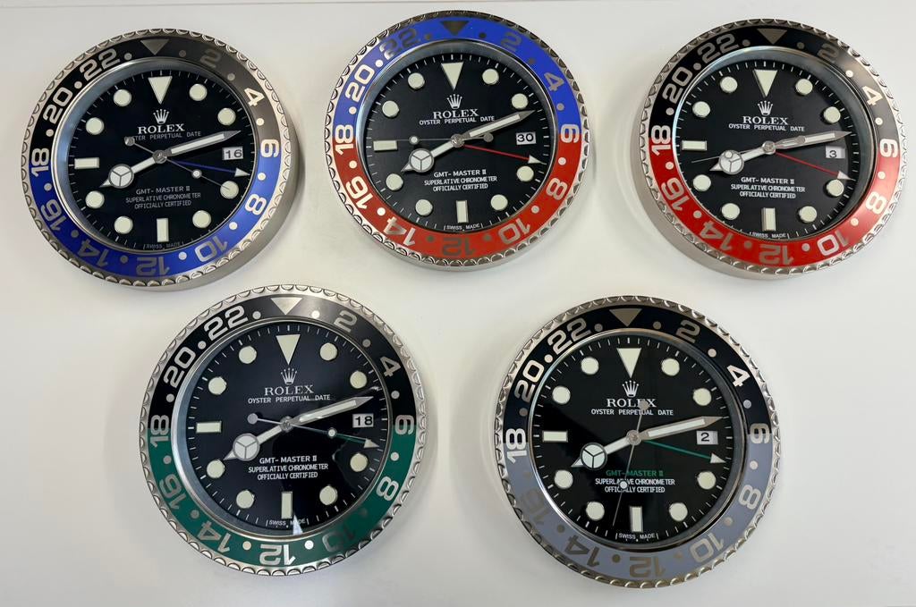 Luxe wandklokken Sub ,GMT , Daytona , Moonwatch zie foto’s, Ophalen, Nieuw, Analoog, Wandklok