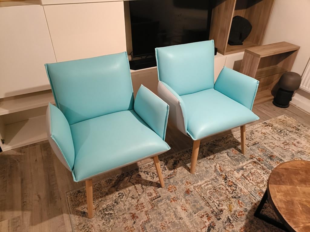Mobitec fauteuils 2 stuks, Huis en Inrichting, Stoelen, Ophalen, Kunststof, Twee, Zo goed als nieuw