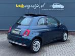 Fiat 500 0.9 Turbo Lounge *schuifdak *cruise *blauw metallic, Auto's, Fiat, Voorwielaandrijving, Gebruikt, Zwart, Leder en Stof