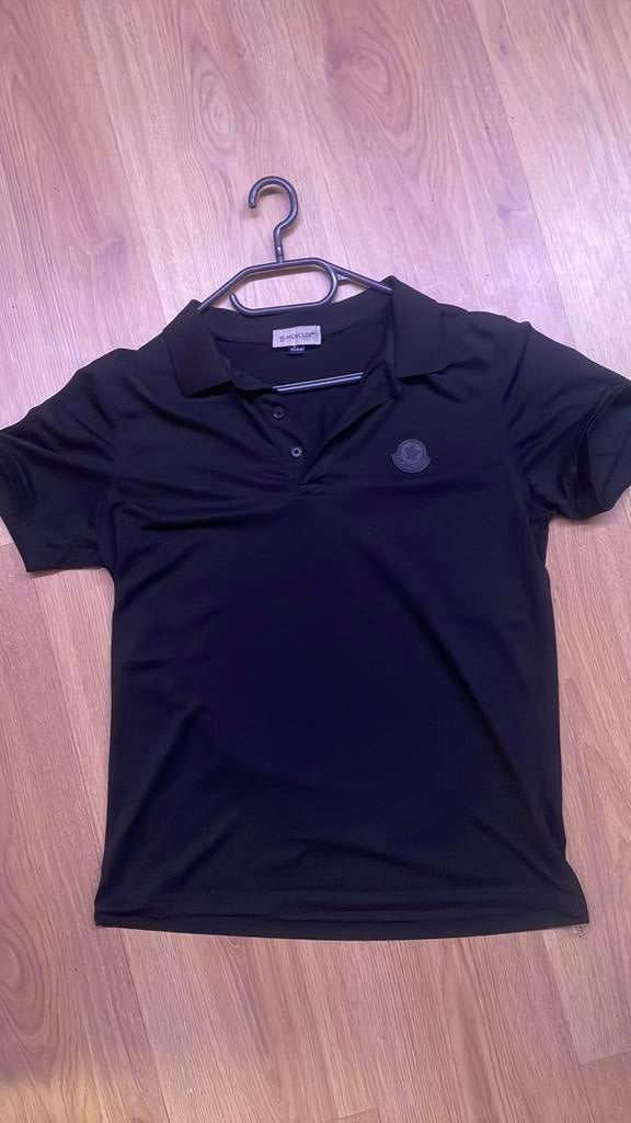 Moncler polo zwart maat M, Ophalen of Verzenden, Zo goed als nieuw, Zwart