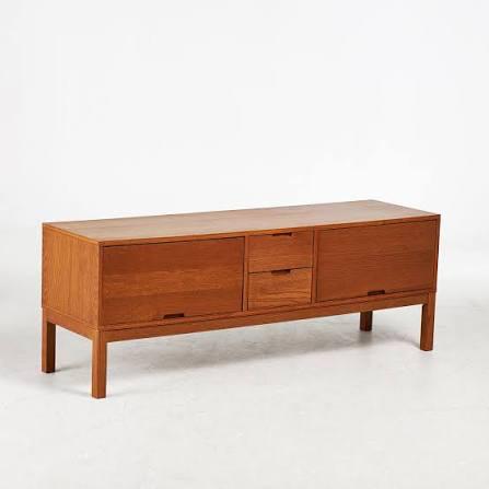 Vintage IKEA STOCKHOLM TV-meubel - Eiken - Design Hagberg, Ophalen, Scandinavische Mid-Century Modern, 150 tot 200 cm, Eikenhout