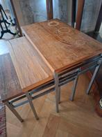 Design nest bijzettafeltjes chroom fineer, Huis en Inrichting, Tafels | Eettafels, Ophalen, Rond, Minder dan 50 cm