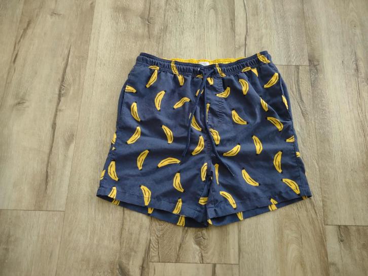Mooie blauwe zwembroek, zwemshort met bananen van Hema, S., Kleding | Heren, Badmode en Zwemkleding, Zwemshort, Maat 46 (S) of kleiner