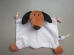 Hema wit pluche bruin gestreept teckel tekkel knuffeldoekje, Ophalen of Verzenden, Nieuw, Hond