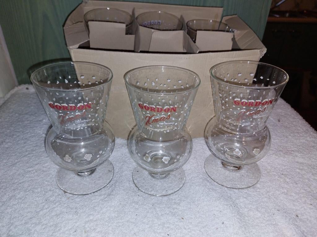 6  kristallen glazen GORDON, Verzamelen, Biermerken, Ophalen of Verzenden, Zo goed als nieuw, Glas of Glazen, Overige merken