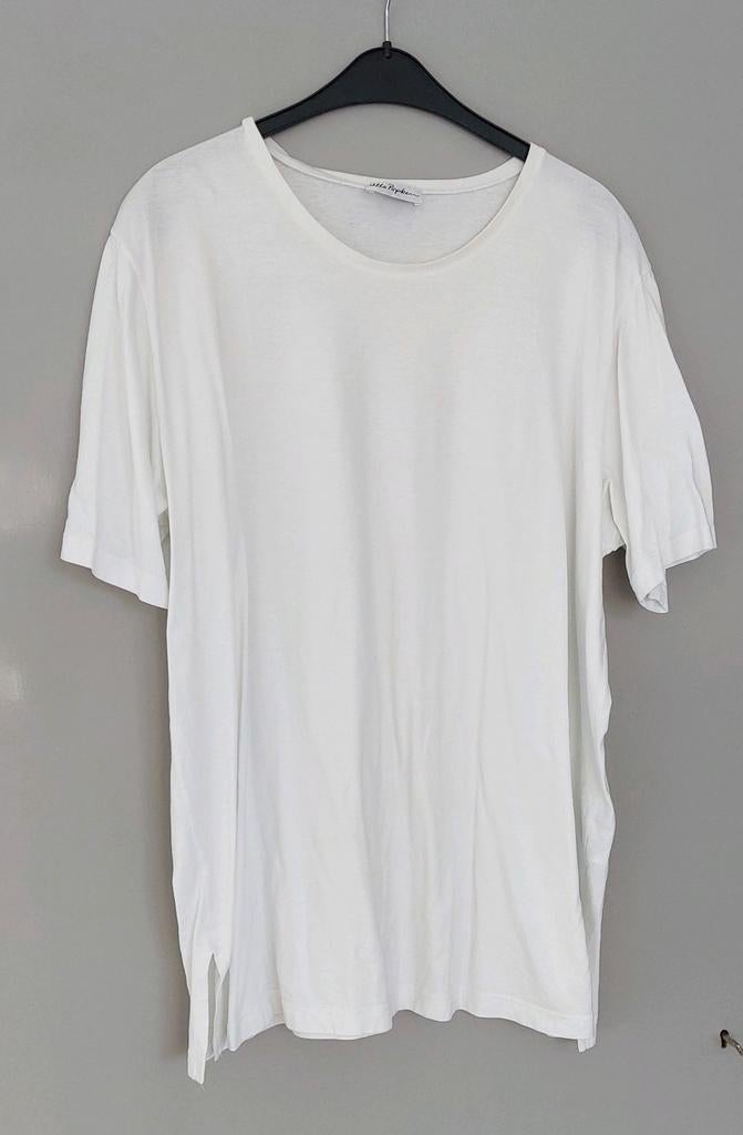 Ulla popken wit t-shirt 100% katoen korte mouw 50-52, Ophalen of Verzenden, Zo goed als nieuw, Wit, Shirt of Top