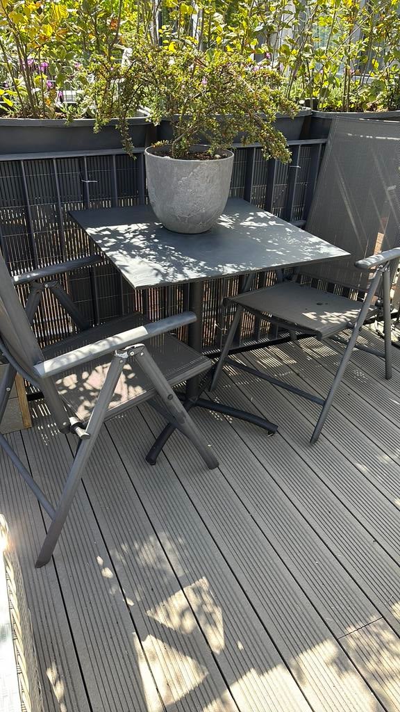 3 delige bistroset, Tuin en Terras, Tuinsets en Loungesets, Ophalen, Zo goed als nieuw, 2 zitplaatsen