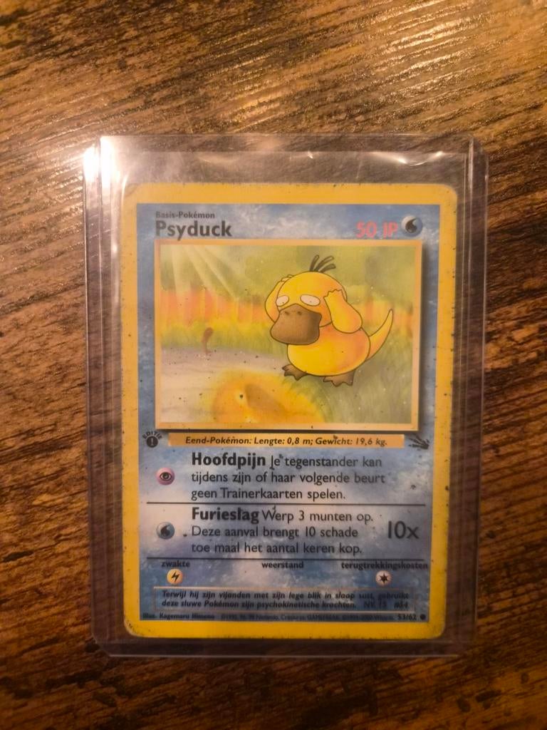 Psyduck Pokémon Kaart - Basis-Pokémon, Ophalen of Verzenden, Gebruikt, Losse kaart
