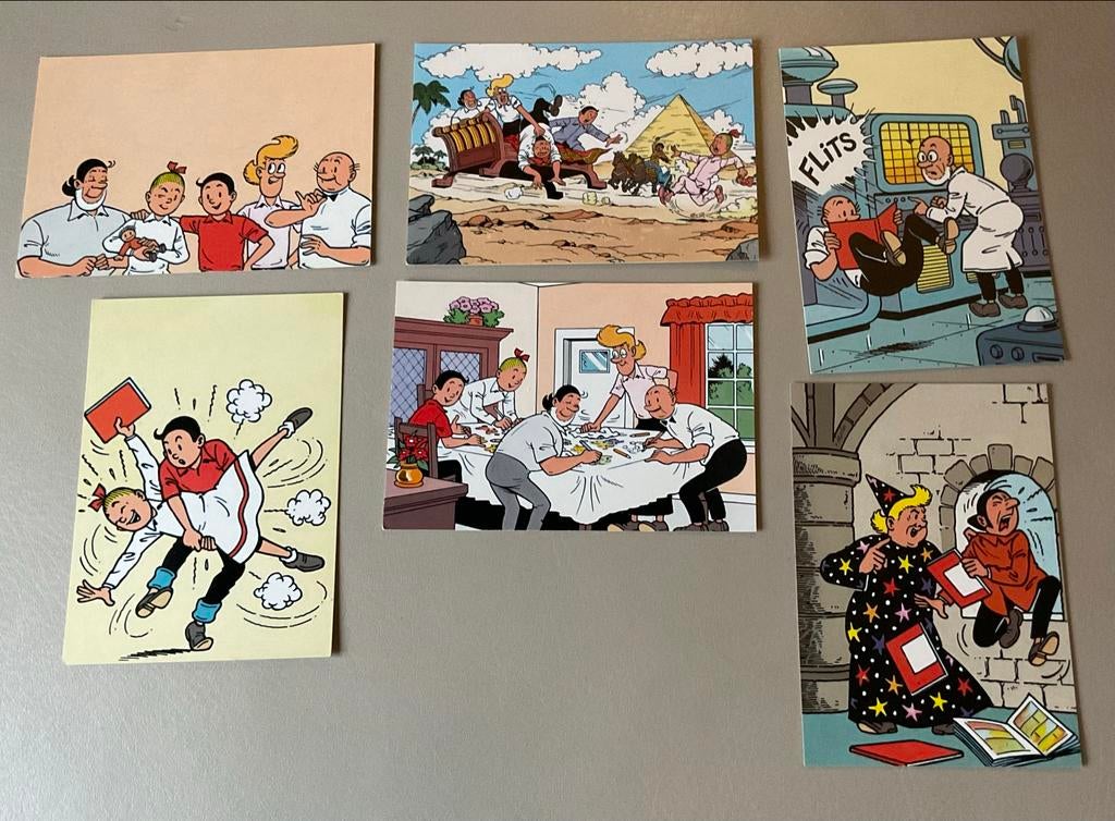 Suske en Wiske set 6 beloningskaartjes uit 1990, Verzamelen, Stripfiguren, Ophalen of Verzenden, Suske en Wiske, Zo goed als nieuw