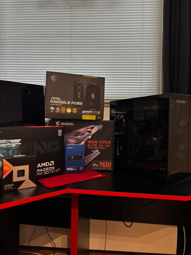 Gaming pc rx 9070 xt r7 7800x3d 2Tb *Garantie op GPU en PSU*, 32 GB, Ophalen of Verzenden, Zo goed als nieuw, Gaming