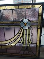 Origineel Art Deco Glas-in-lood Raam - Kleurrijk Licht, Ophalen of Verzenden