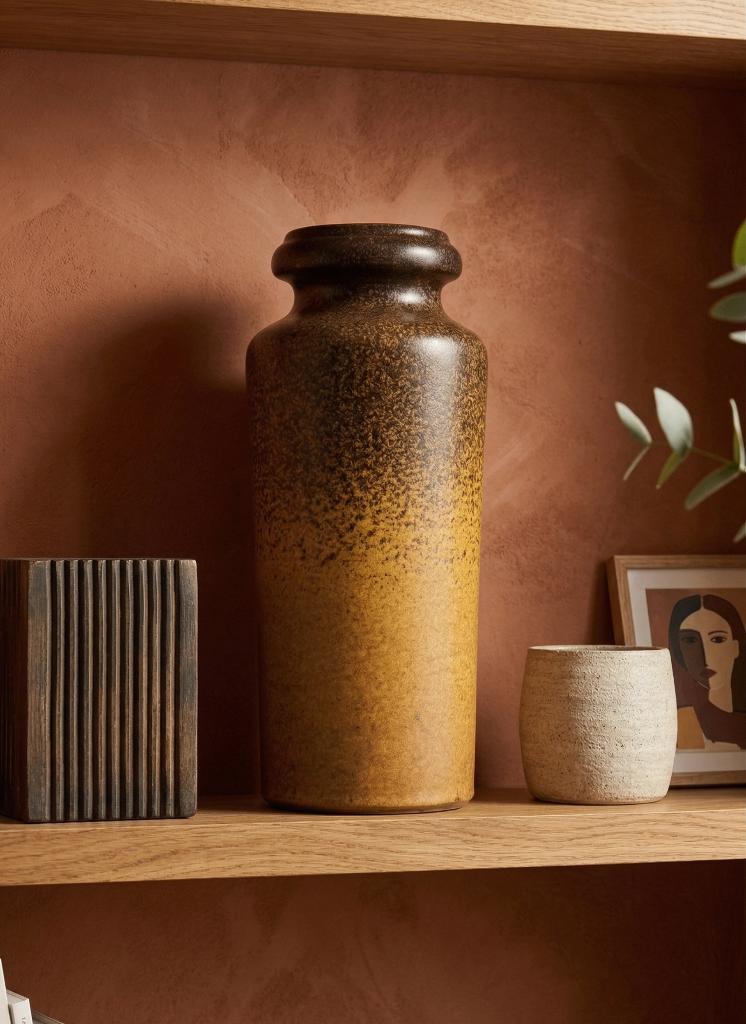 Vintage Scheurich vaas (HKliving stijl), Overige kleuren, Aardewerk of Porselein, Ophalen of Verzenden, Zo goed als nieuw