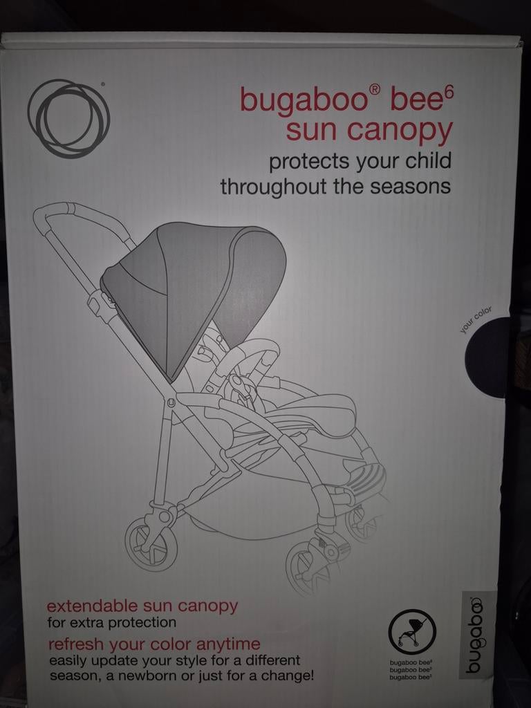Bugaboo Bee 6 zonnekap zwart nieuw in doos, Ophalen, Nieuw, Bugaboo