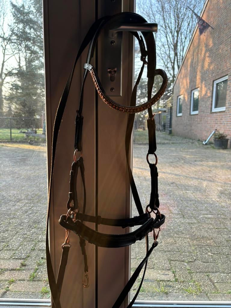 Te koop! Mooi bitloos hoofdstel Hackamore maat Full, Ophalen of Verzenden, Zo goed als nieuw, Overige soorten