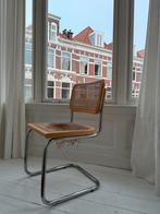 Cesca stoel met buisframe en kapotte rotan zitting, Ophalen, Gebruikt, Bruin, Metaal