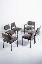 6 Betaalbare vintage stoelen waarvan 2 met armleuningen, Ophalen, Gebruikt, Bruin, Vintage