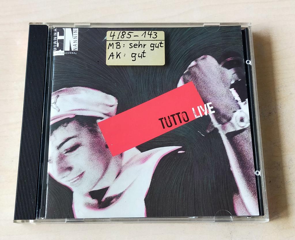 Gianna Nannini & The Primadonnas - Tutto Live CD 1985, Ophalen of Verzenden, 1980 tot 2000, Zo goed als nieuw