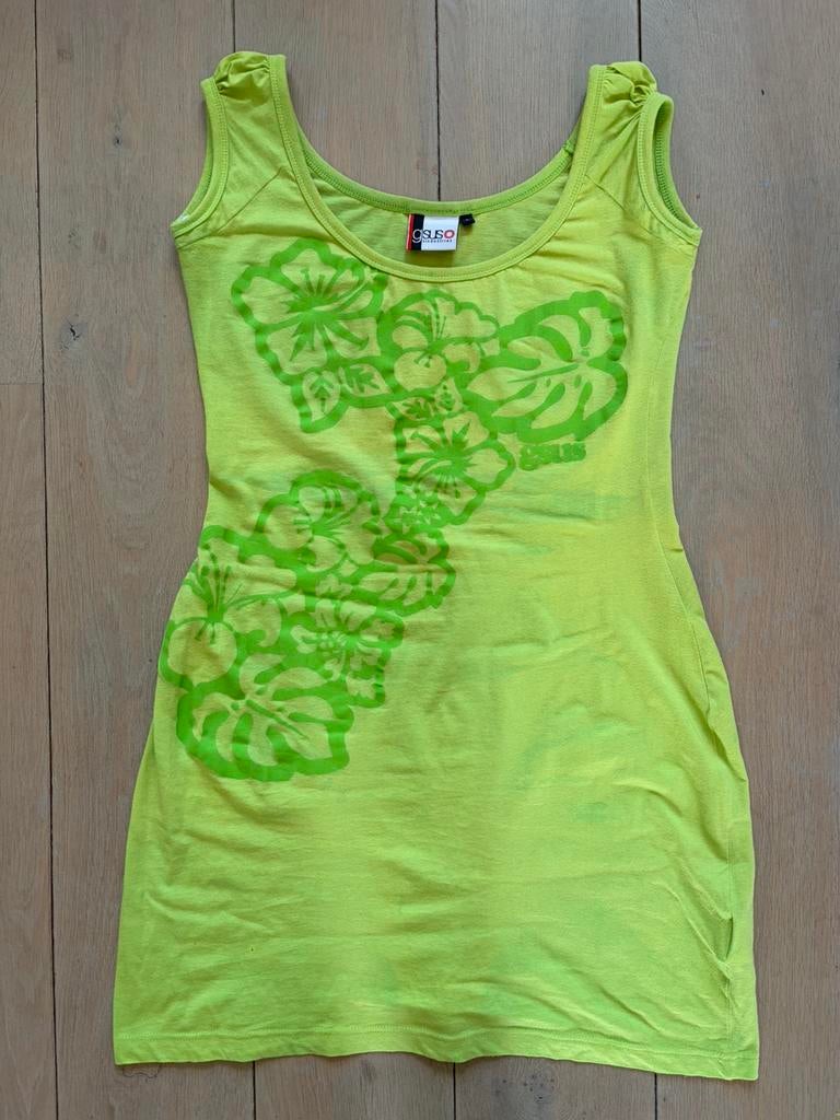 Superleuke Gsus L felgroene zomerse jurk bloemen g-sus, Gsus, Maat 42/44 (L), Ophalen of Verzenden, Zo goed als nieuw