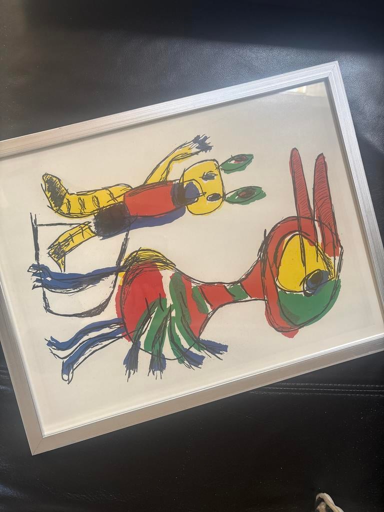 Karel Appel - De bon matin - 30 x 20, Antiek en Kunst, Ophalen of Verzenden