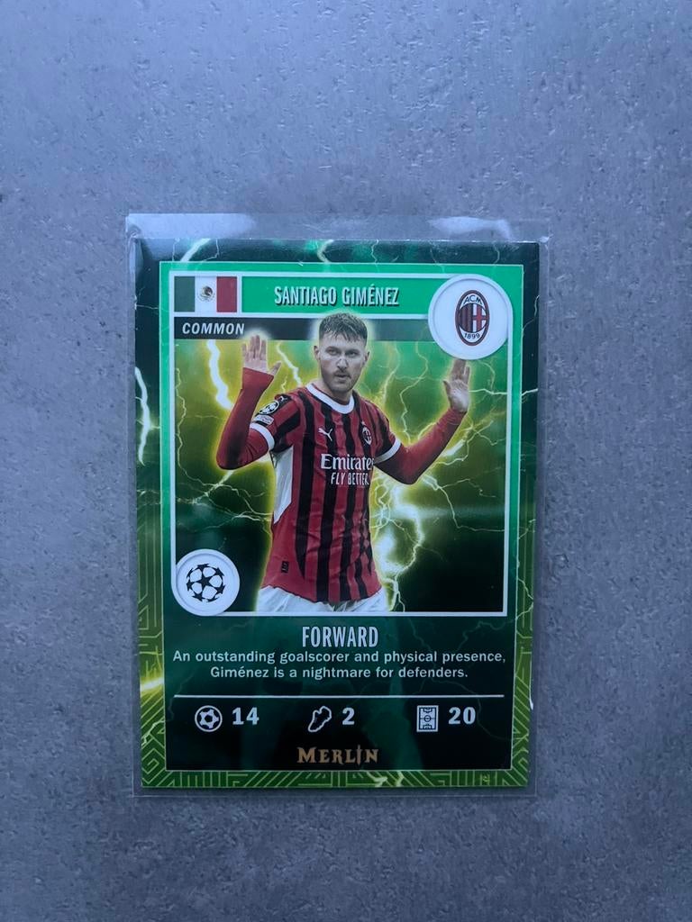 Topps 2024-25 Merlin Gamers Santiago Gimenez, Verzenden, Zo goed als nieuw, Plaatje
