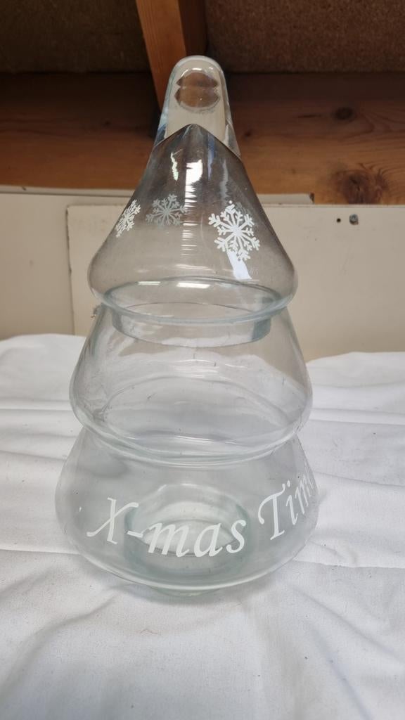 Glazen snoeppot voor de kerst, Diversen, Kerst, Ophalen, Gebruikt
