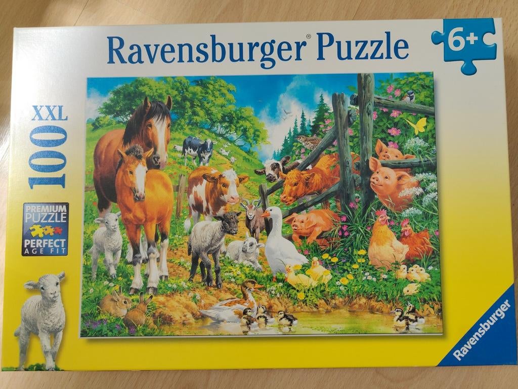 Ravensburger Puzzel 100 XXL Dieren op de Boerderij, Ophalen of Verzenden, Minder dan 500 stukjes, Zo goed als nieuw, Legpuzzel