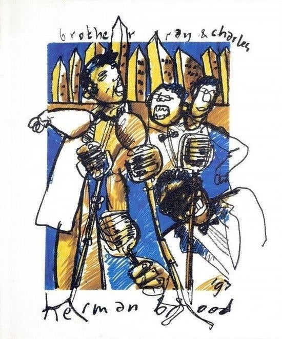 Herman brood litho Ray Charles vrij bieden, Ophalen of Verzenden
