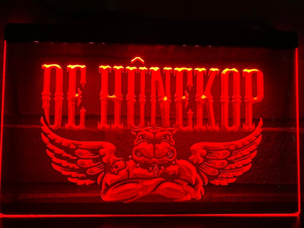 Led lichtbord HÛNEKOP 3d neon look, Ophalen of Verzenden, Nieuw, Lichtbak of (neon) lamp
