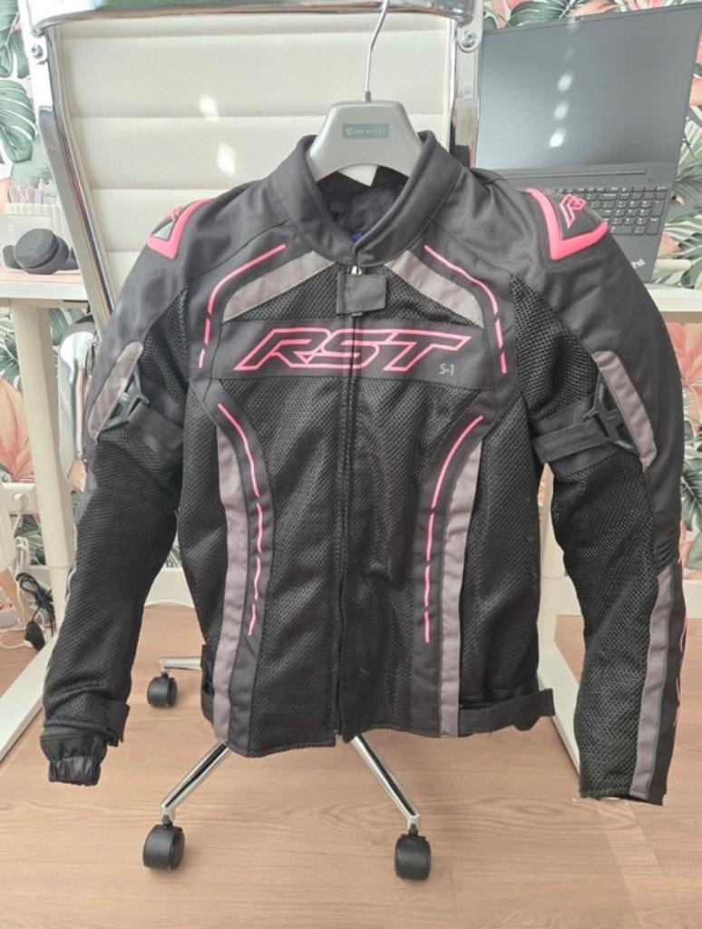 RST Motorjas dames, maat M, zwart/roze, Jas | textiel, Rst, Ophalen of Verzenden, Dames