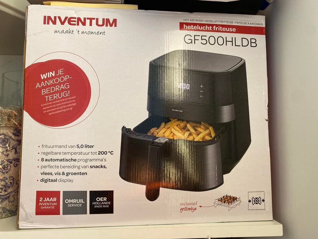 Inventum hetelucht friteuse GF500HLDB nieuw in doos, Ophalen, Nieuw, Airfryer, 1500 gram of meer