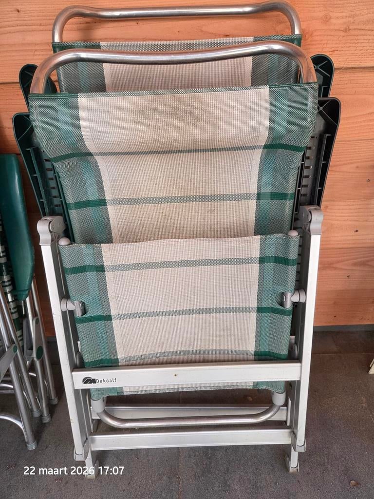 2 Dukdalf stoelen verstelbaar, Caravans en Kamperen, Ophalen, Gebruikt