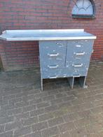 Robuuste werkbank met lades en aluminium blad, Ophalen of Verzenden, Gebruikt