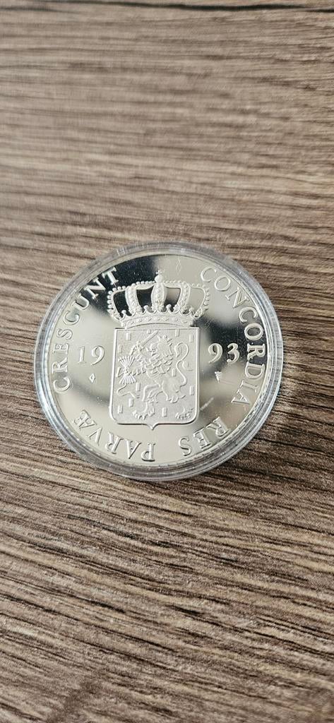 Zilveren Dukaat 1993 Utrecht proof in capsule, Postzegels en Munten, Munten | Nederland, Koningin Beatrix, Zilver, Losse munt