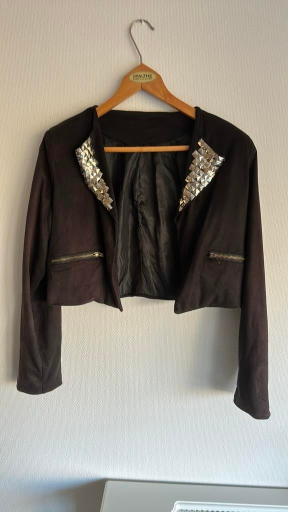 Zwart jasje met pailletten details, Ophalen of Verzenden, Gedragen, Maat 38/40 (M), Zwart