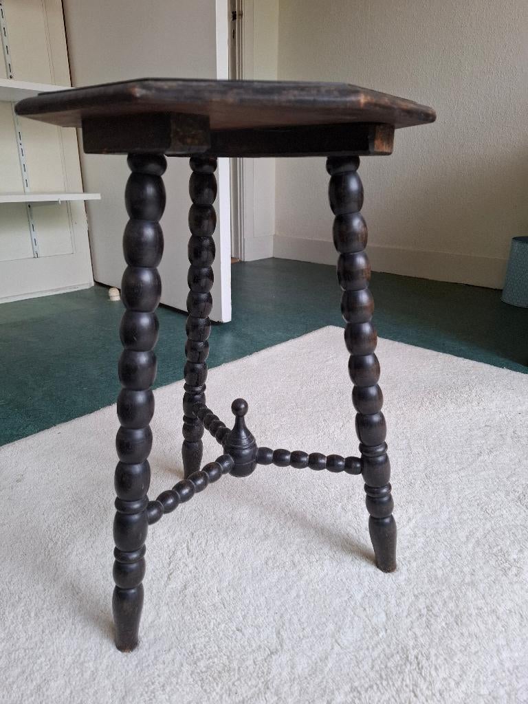 Antiek eiken kruk / plantenstandaard, Ophalen