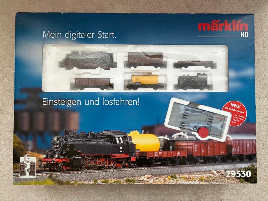 Märklin H0 Startset 29530 met Mobile Station + Weichenlatern, Ophalen, Wisselstroom, Treinset, Zo goed als nieuw