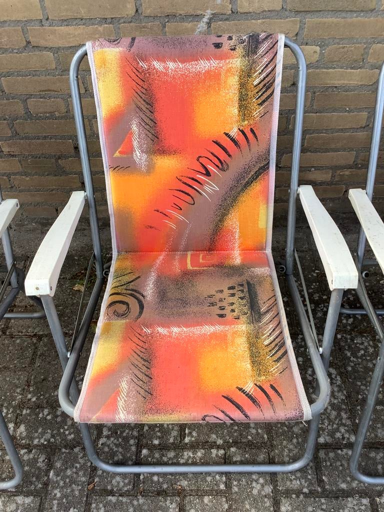Vintage campingstoelen klapstoelen set van 4, Ophalen of Verzenden, Gebruikt, Campingstoel