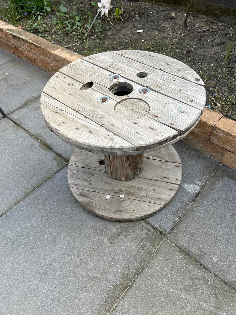 Houten tuintafel van kabelhaspel, Tuin en Terras, Ophalen, Gebruikt, Rond, Hout