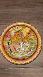 Decoratief bord met safari dieren, handgeschilderd, Ophalen of Verzenden