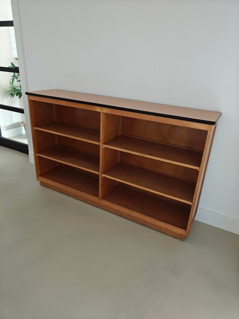 Oude schoolkast voor €120| retro boekenkast | vintage, Ophalen, Met plank(en), Gebruikt, 100 tot 150 cm