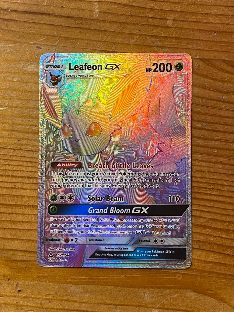 Pokemon kaart, Leafeon GX 157/156., Ophalen of Verzenden, Zo goed als nieuw