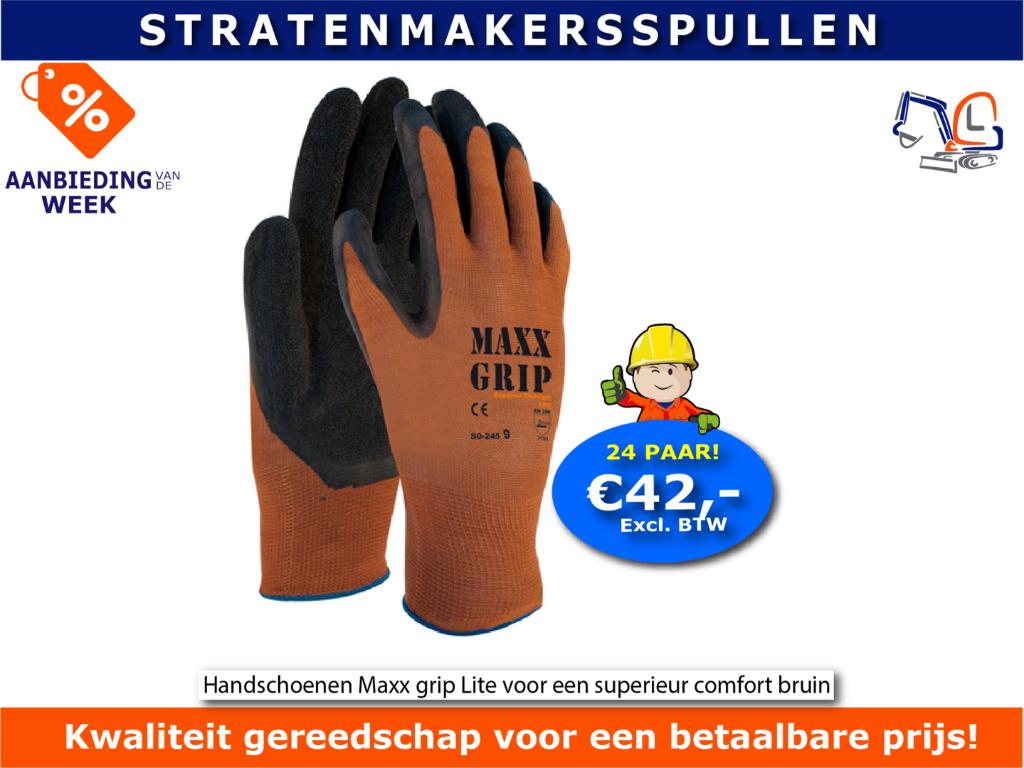 Handschoenen Maxx grip Lite superieur comfort bruin 24 paar, Ophalen of Verzenden, Nieuw
