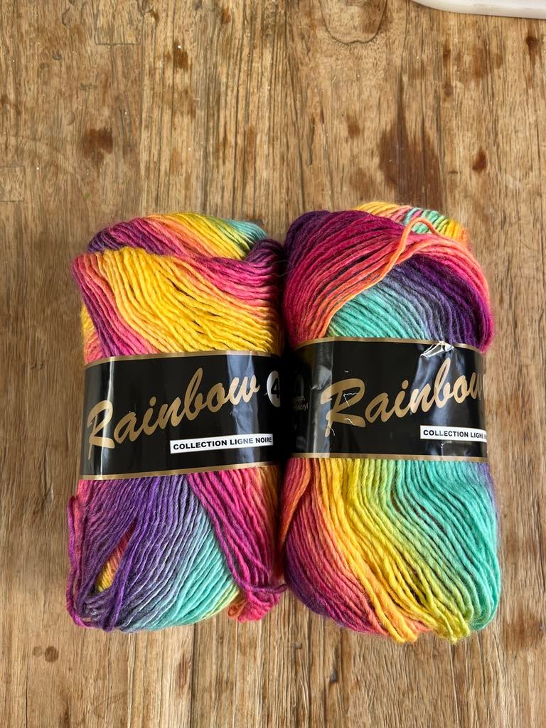 2 bollen Lammy Yarns Rainbow wol/acryl garen, Hobby en Vrije tijd, Breien en Haken, Ophalen of Verzenden, Zo goed als nieuw, Breien of Haken