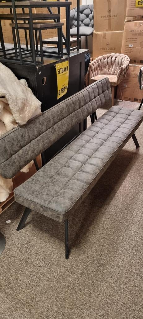 Eetkamerbank - Comfortabel en Stijlvol voor uw Eetruimte, Ophalen of Verzenden, Zo goed als nieuw, Grijs, Stof