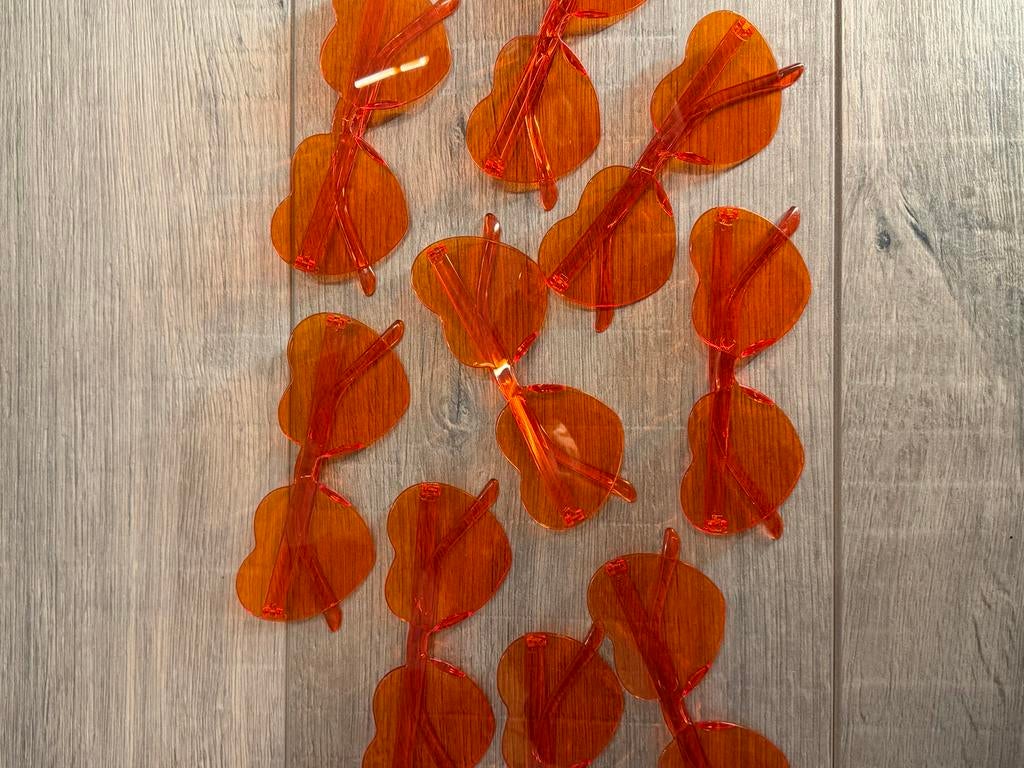 Koningsdag bril oranje hart design, Overige merken, B, Nieuw, Oranje