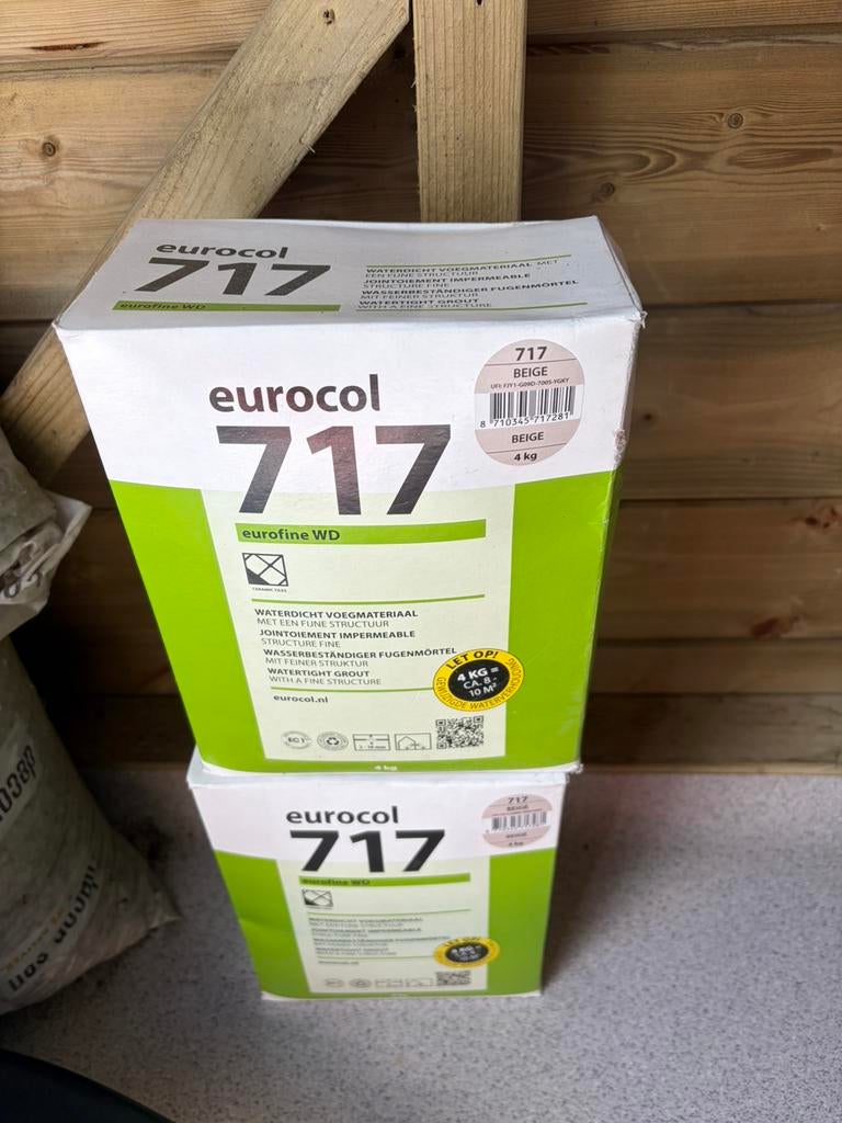 Eurocol 717 Beige voegmateriaal, Overige materialen, 30 cm of meer, 50 tot 150 cm, Nieuw