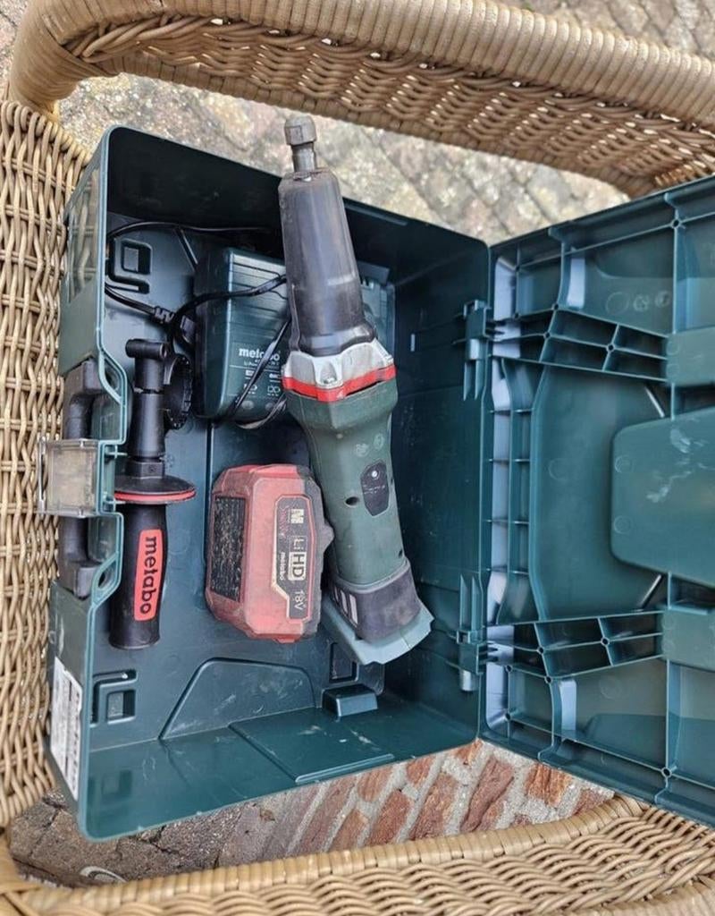 Metabo GA 18 LTX G Stiftslijper met Accu en Lader, Ophalen, Minder dan 700 watt, Haakse handslijpmachine