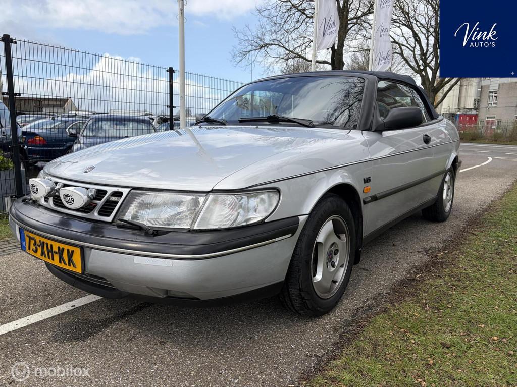 Saab 900 Cabrio 2.5 V6 SE, Auto's, Saab, Zwart, Cabriolet, 4 stoelen, Leder