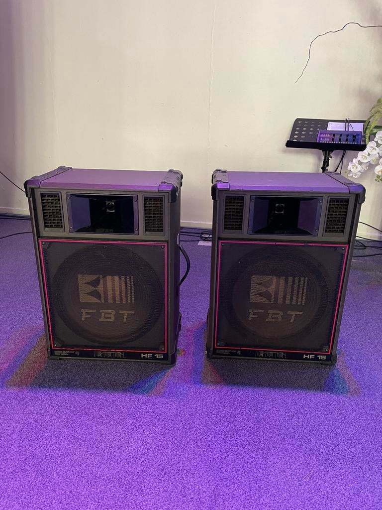 FBT HF 15 luidsprekers, Audio, Tv en Foto, Luidsprekers, Gebruikt, Front, Rear of Stereo speakers, 120 watt of meer, Overige merken