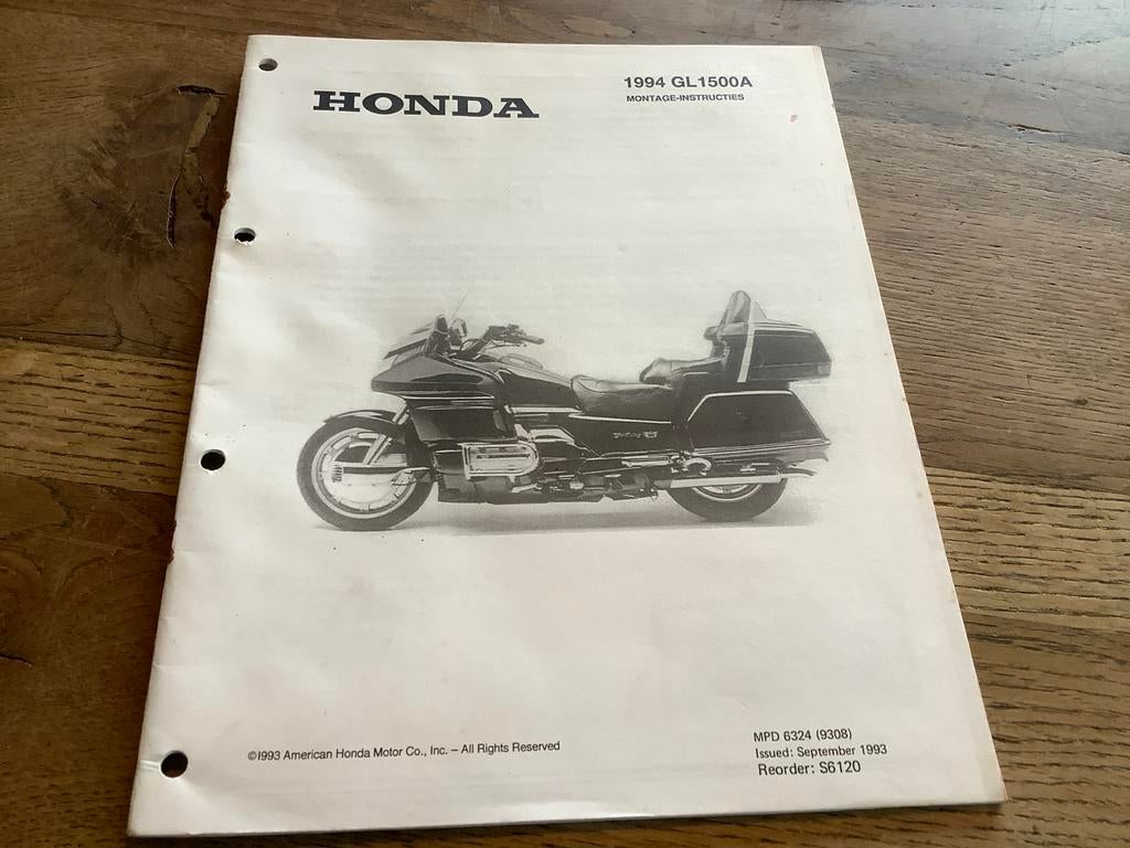 Honda GL1500A Montage Instructies - 1994., Motoren, Handleidingen en Instructieboekjes, Verzenden, Honda
